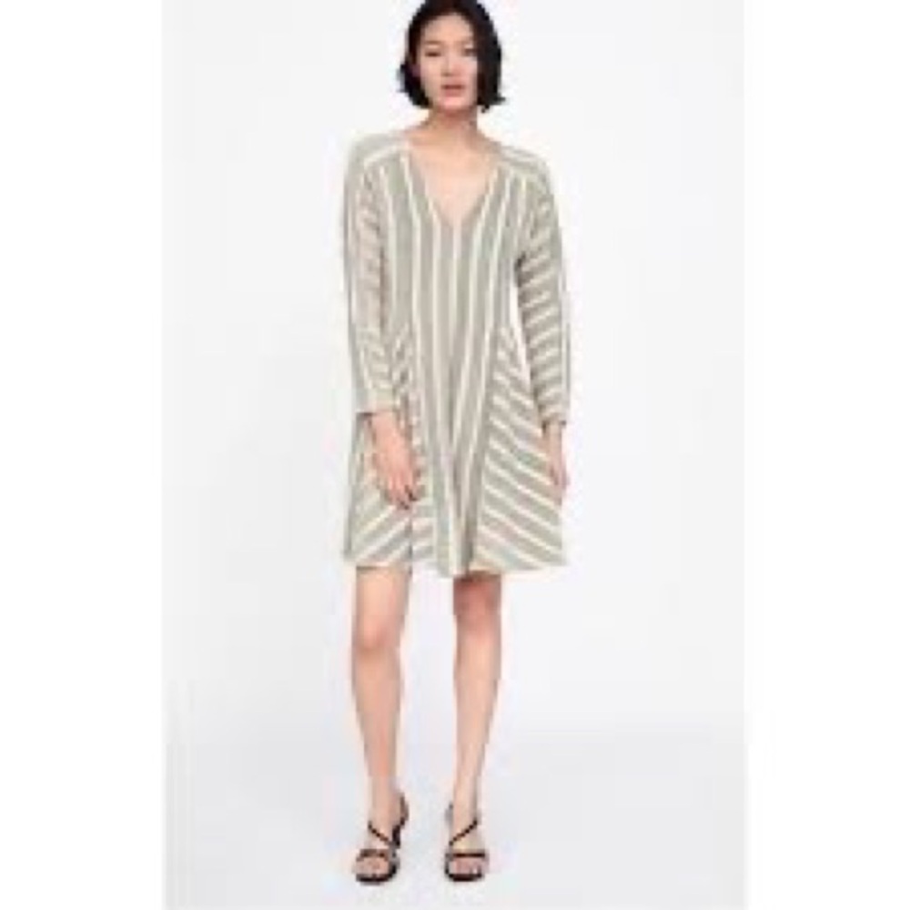 Zara Gauzy Ribbed Dress | NWT, Size L